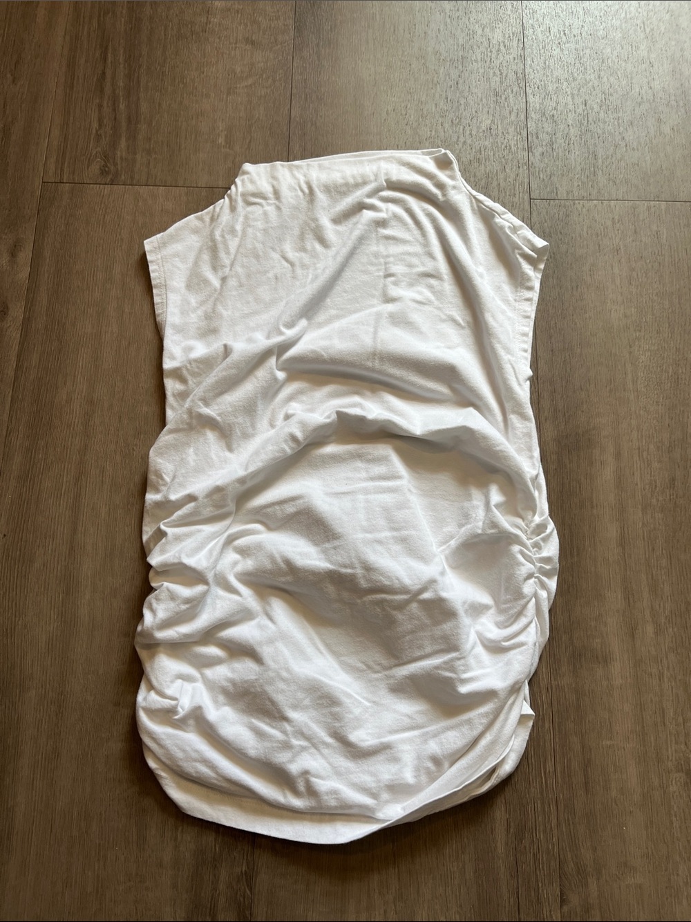 Anthropologie White Ruched Sleeveless Tank Top
